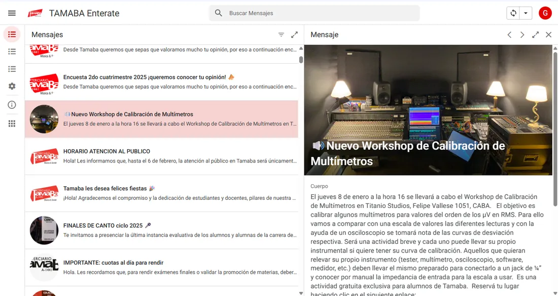 Campus virtual y aplicación móvil de TAMABA