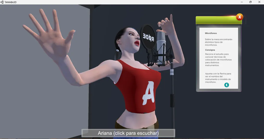 Simulación del estudio virtual 3D de TAMABA