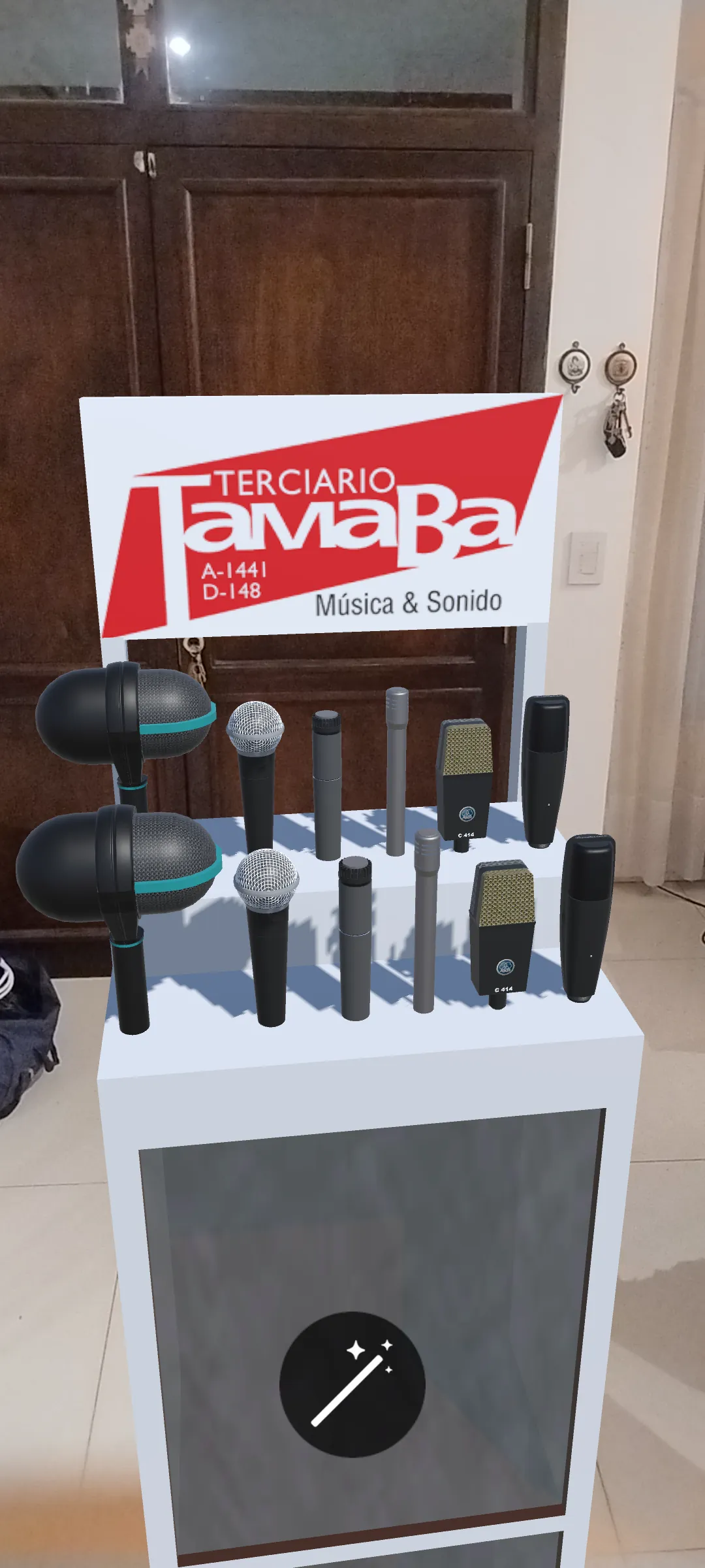 Aplicación de realidad aumentada con micrófonos virtuales